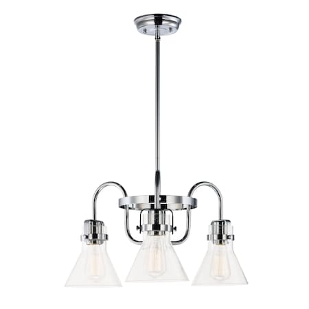 Maxim Lighting Seafarer 3-Light Chandelier With Bulbs, Polished Chrome 26116CDPC/BUL